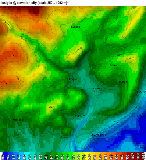 Issiglio elevation map