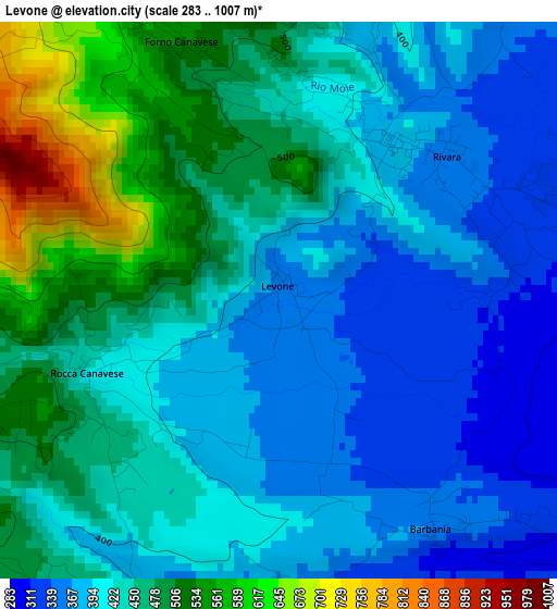 Levone elevation map