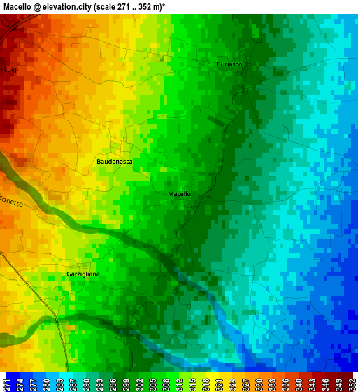 Macello elevation map