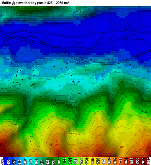 Mattie elevation map