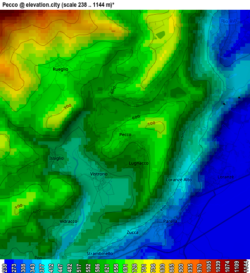 Pecco elevation map