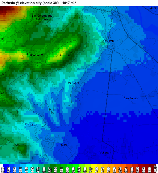 Pertusio elevation map