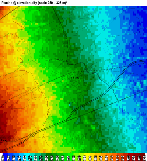 Piscina elevation map