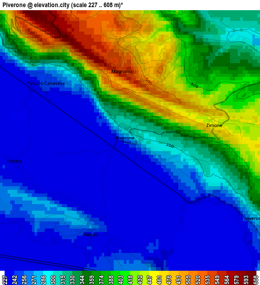 Piverone elevation map