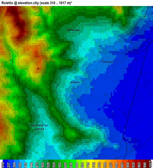 Roletto elevation map