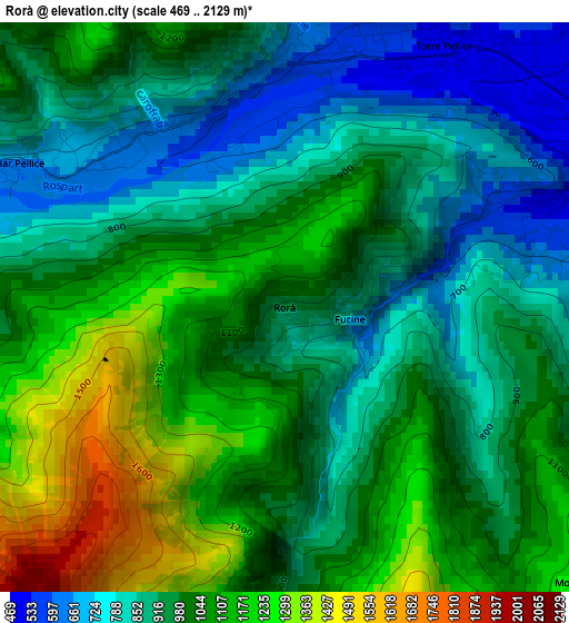 Rorà elevation map