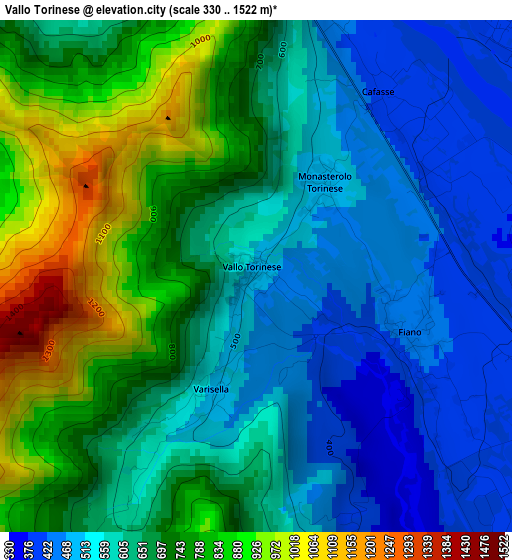 Vallo Torinese elevation map