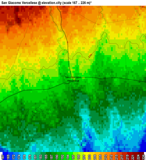 San Giacomo Vercellese elevation map