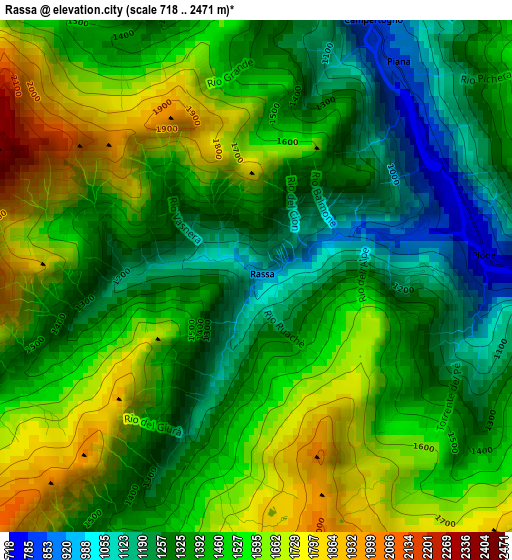 Rassa elevation map