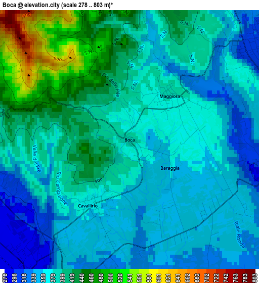 Boca elevation map