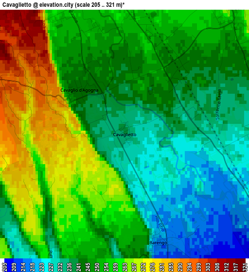 Cavaglietto elevation map