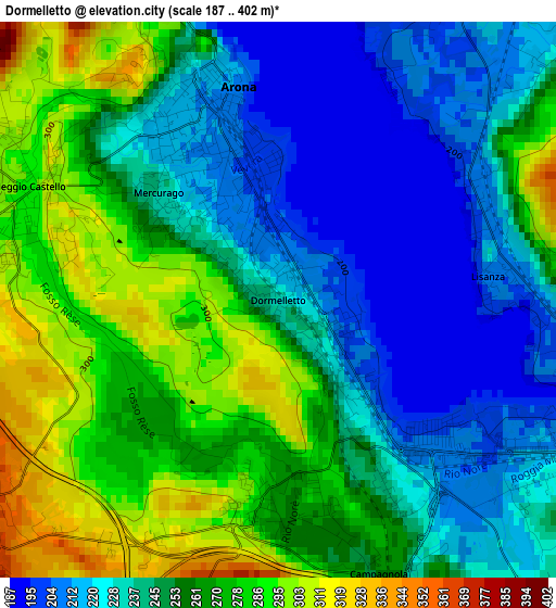 Dormelletto elevation map