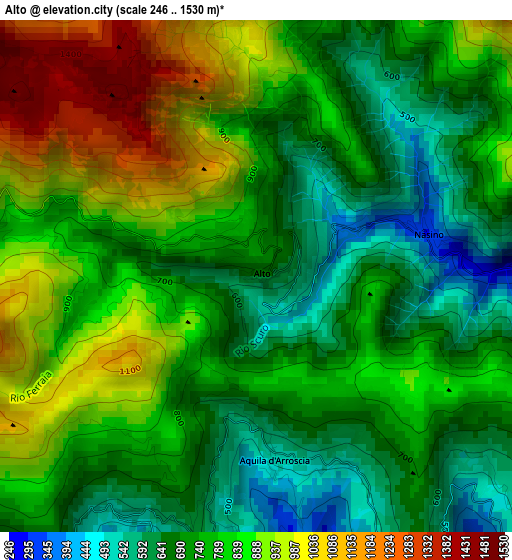 Alto elevation map