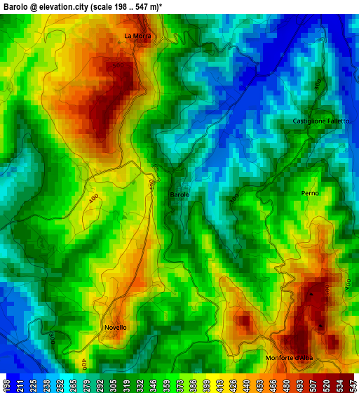 Barolo elevation map