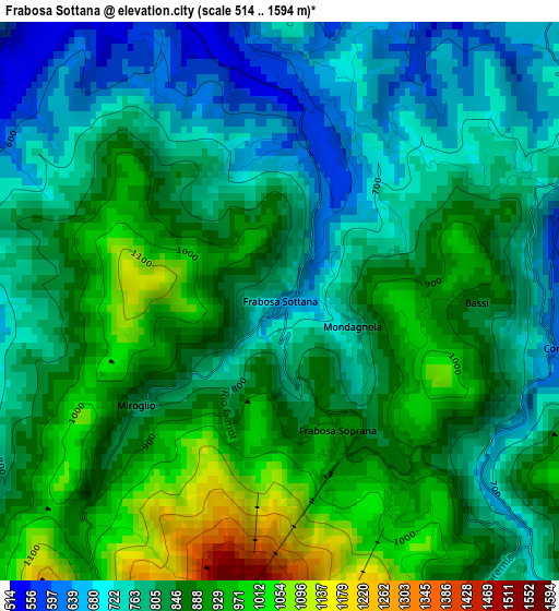 Frabosa Sottana elevation map