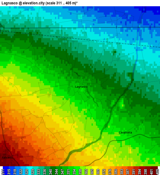 Lagnasco elevation map