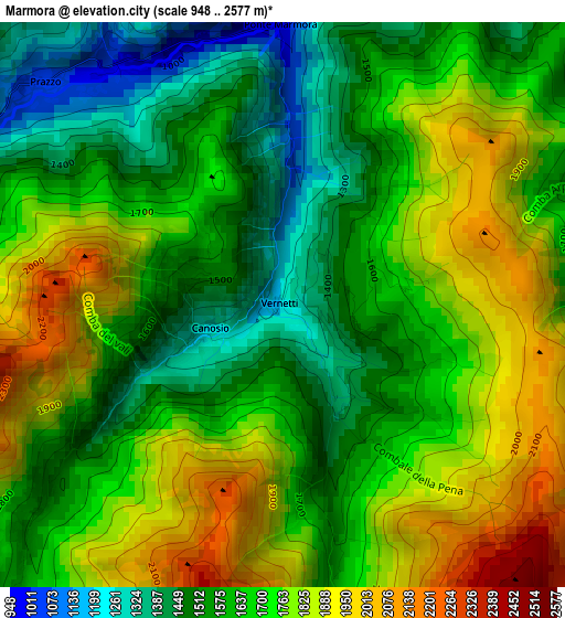 Marmora elevation map