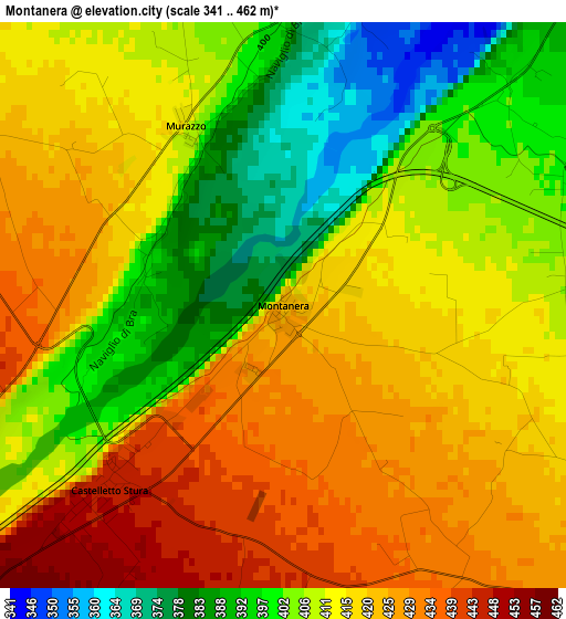 Montanera elevation map