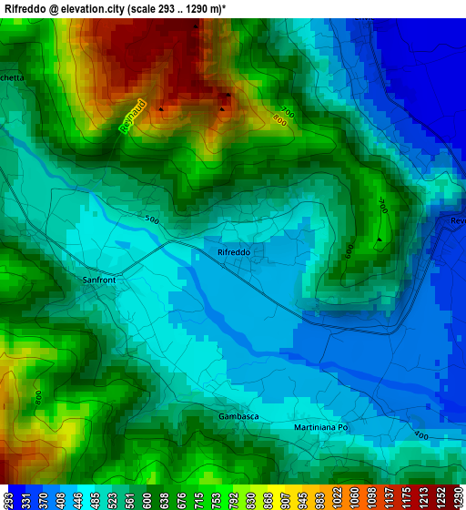 Rifreddo elevation map