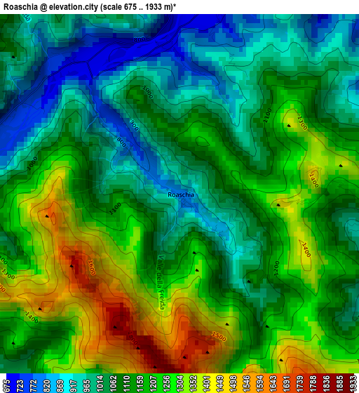 Roaschia elevation map