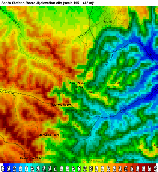 Santo Stefano Roero elevation map