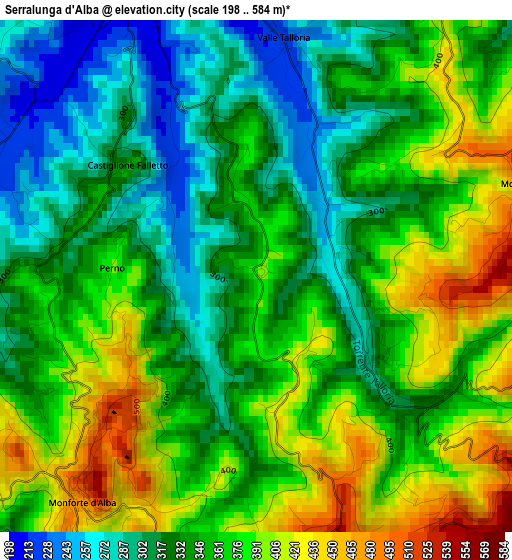 Serralunga d'Alba elevation map