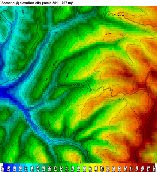 Somano elevation map