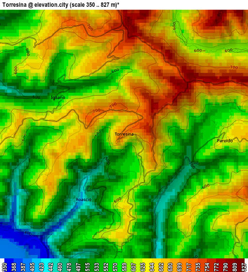 Torresina elevation map