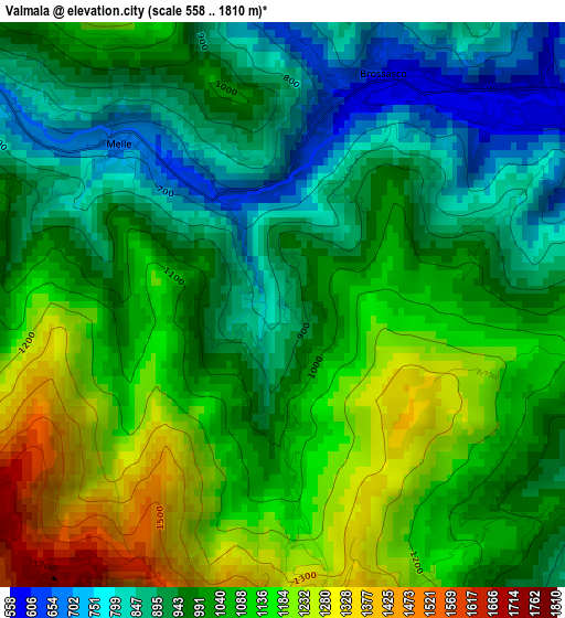 Valmala elevation map