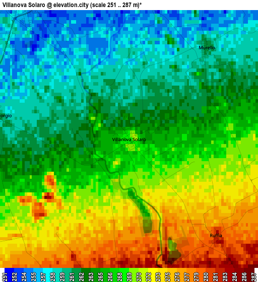 Villanova Solaro elevation map