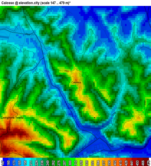 Calosso elevation map