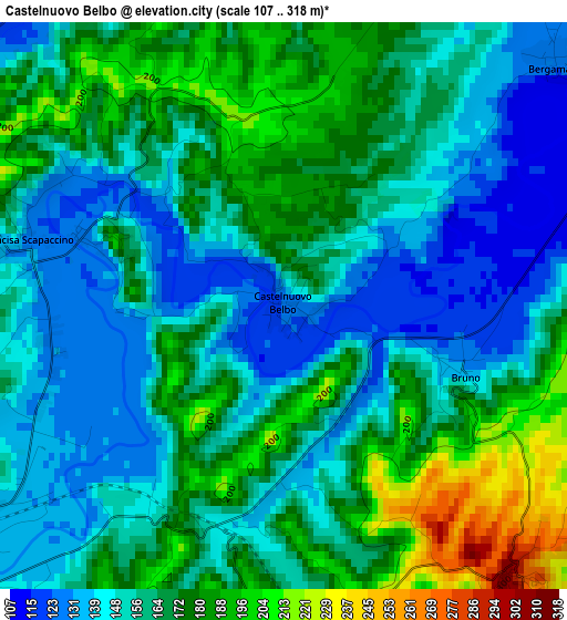 Castelnuovo Belbo elevation map