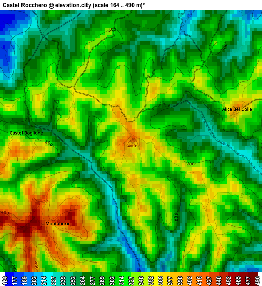 Castel Rocchero elevation map