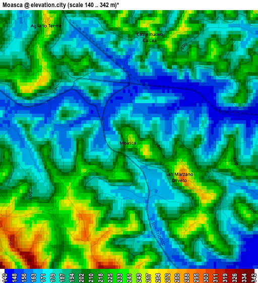 Moasca elevation map