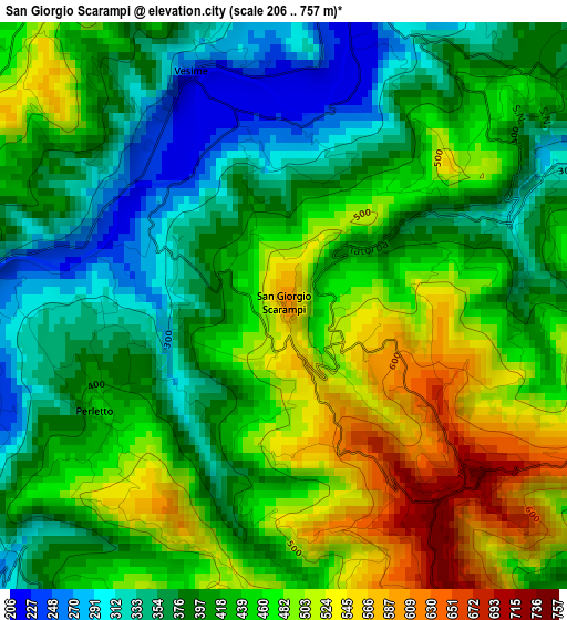 San Giorgio Scarampi elevation map