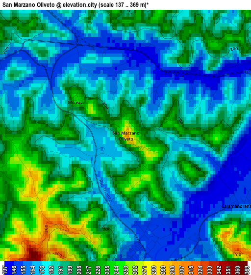 San Marzano Oliveto elevation map