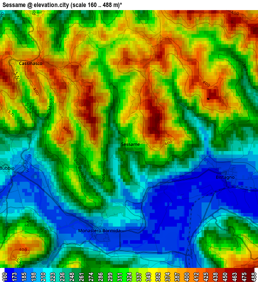 Sessame elevation map