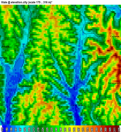 Viale elevation map