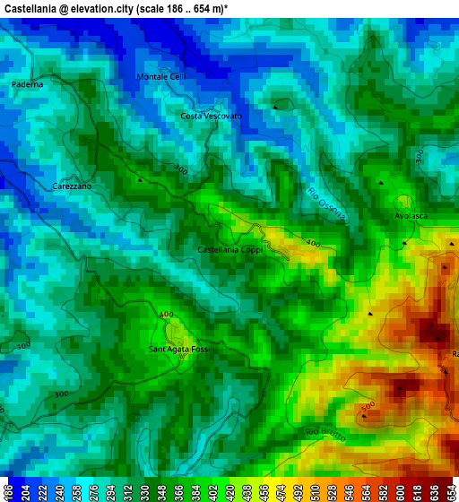 Castellania elevation map