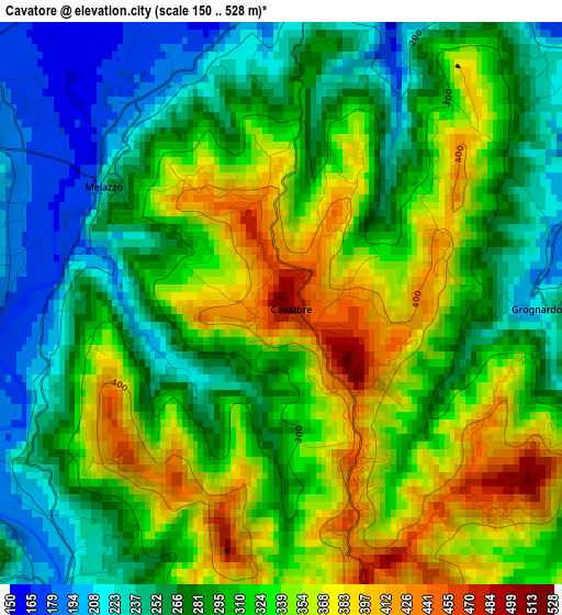 Cavatore elevation map