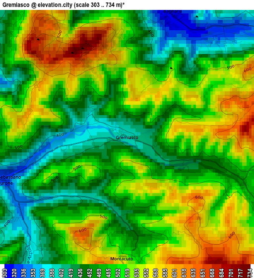 Gremiasco elevation map