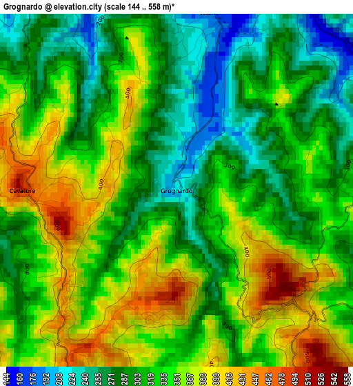 Grognardo elevation map