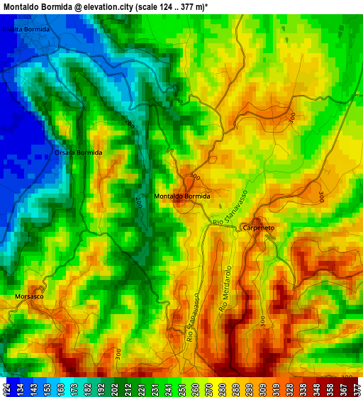 Montaldo Bormida elevation map