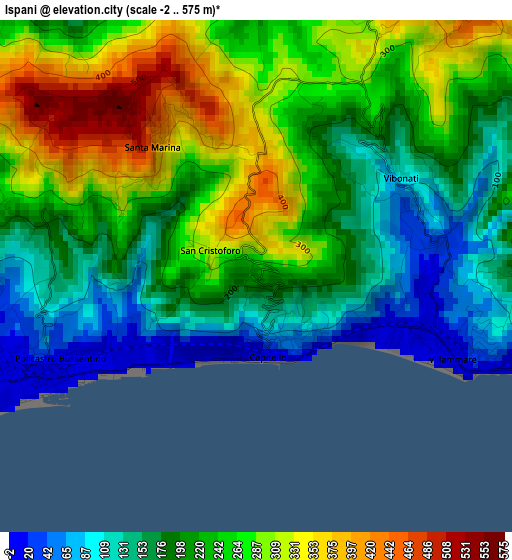 Ispani elevation map