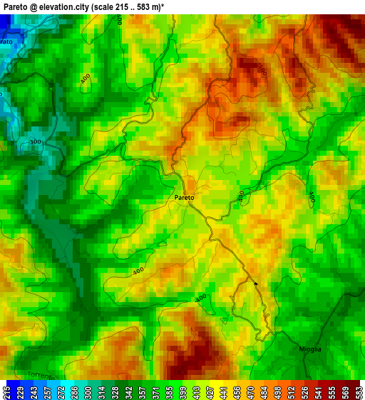 Pareto elevation map