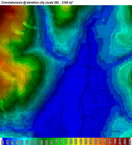 Crevoladossola elevation map