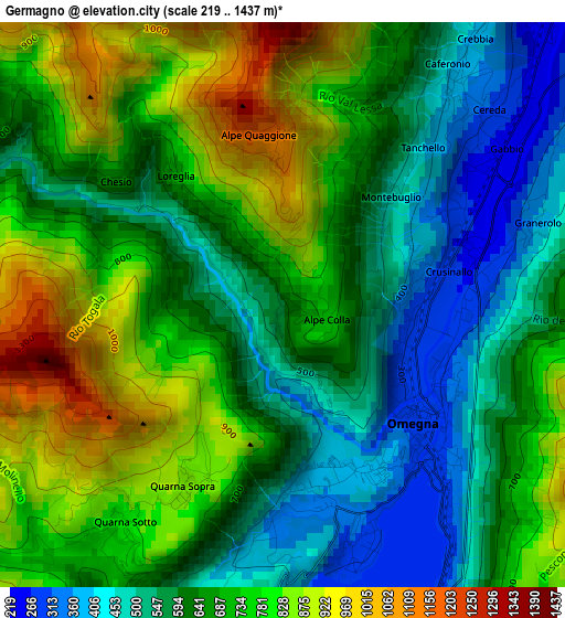 Germagno elevation map