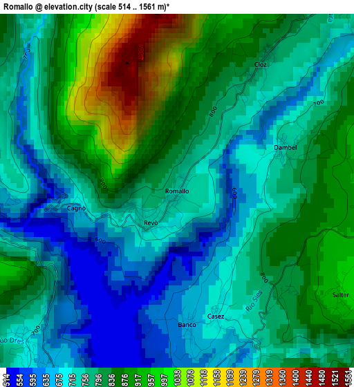 Romallo elevation map