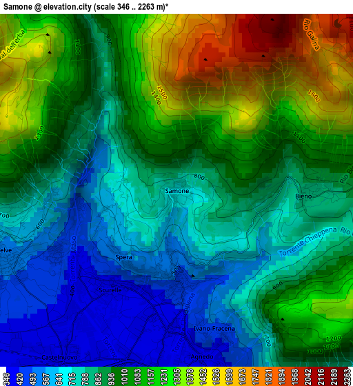 Samone elevation map