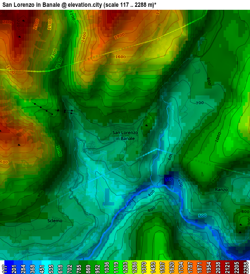 San Lorenzo in Banale elevation map